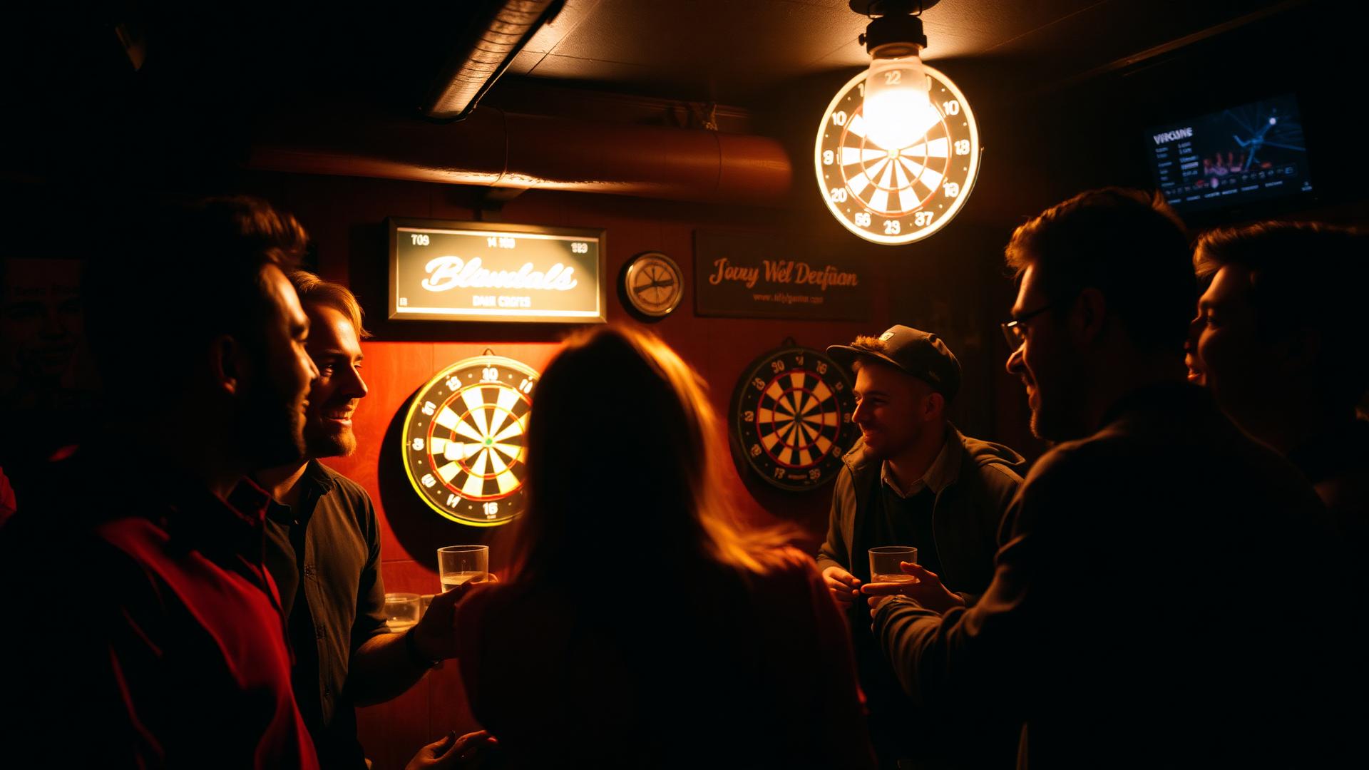 Friends playing darts at Valentino