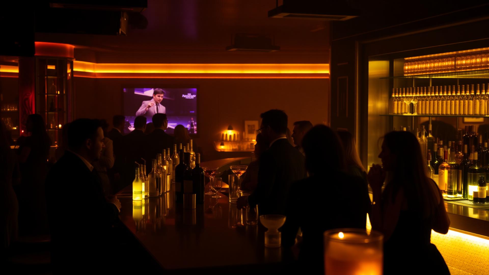 Night lounge atmosphere with cocktails